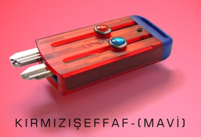 Kırmızı Şeffaf Mavi  Slot Anahtarlıklar