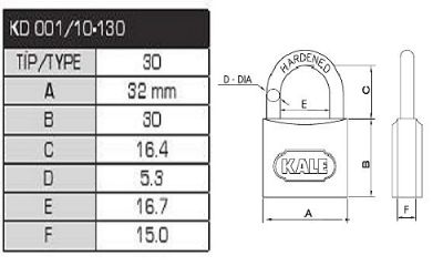 Kale Gri Seri 30 mm Asma Kilitler