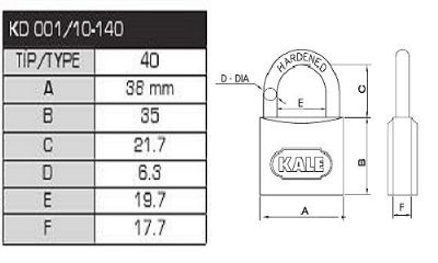 Kale Gri Seri 40 mm Asma Kilitler