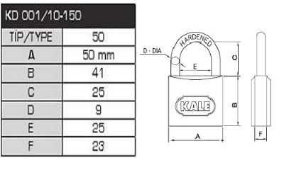 Kale Gri Seri 50 mm Asma Kilitler