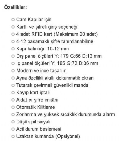 Elektronik Cam Kapı Kilitleri